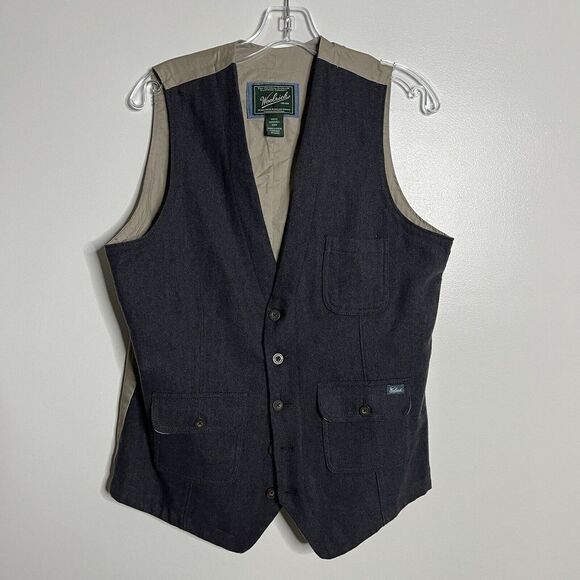 Woolrich Woolen‎ Mills Vest Men's Size M Gray Wool Blend Herringbone Tweed - Picture 1 of 7